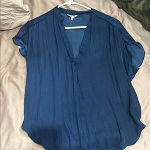 Naked Zebra Blue Flutter Sleeve Blouse